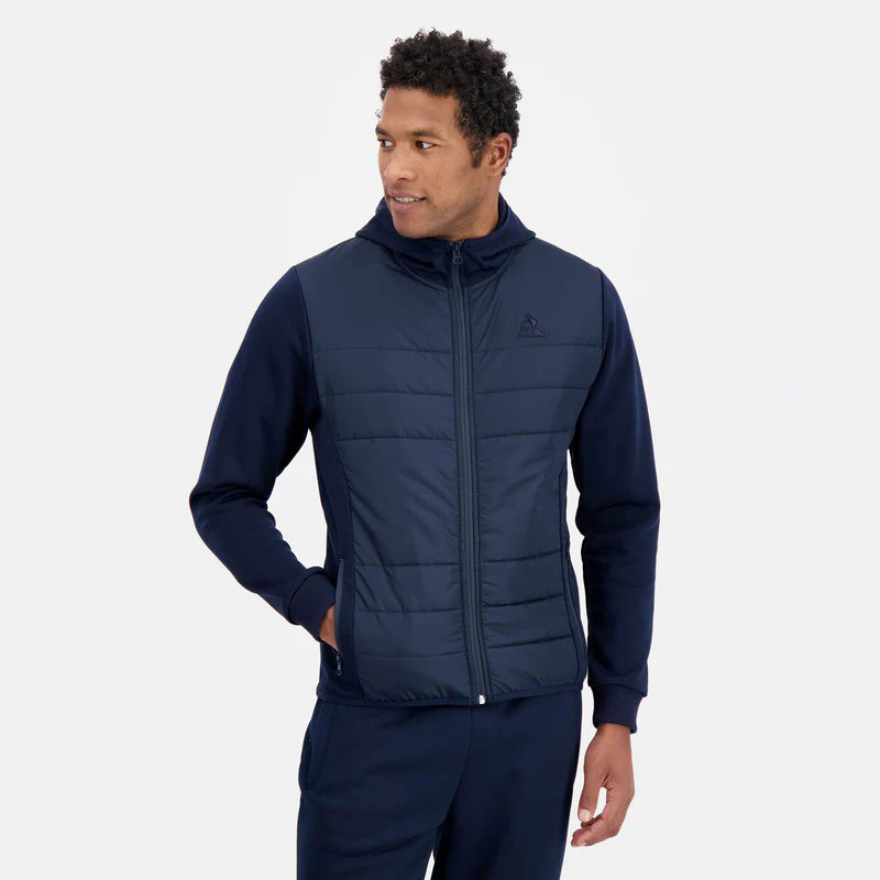 Sweat zippé à capuche hybride déperlant Homme